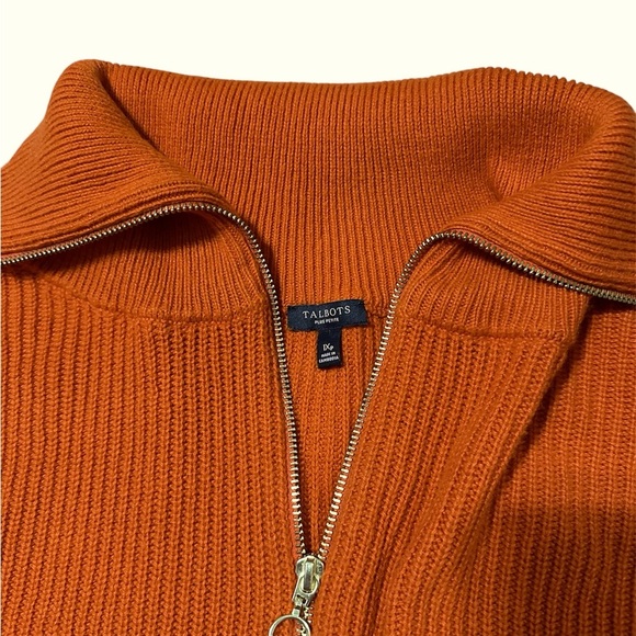 Talbots orange 1/2 zip sweater Size 1Xp - Picture 4 of 4